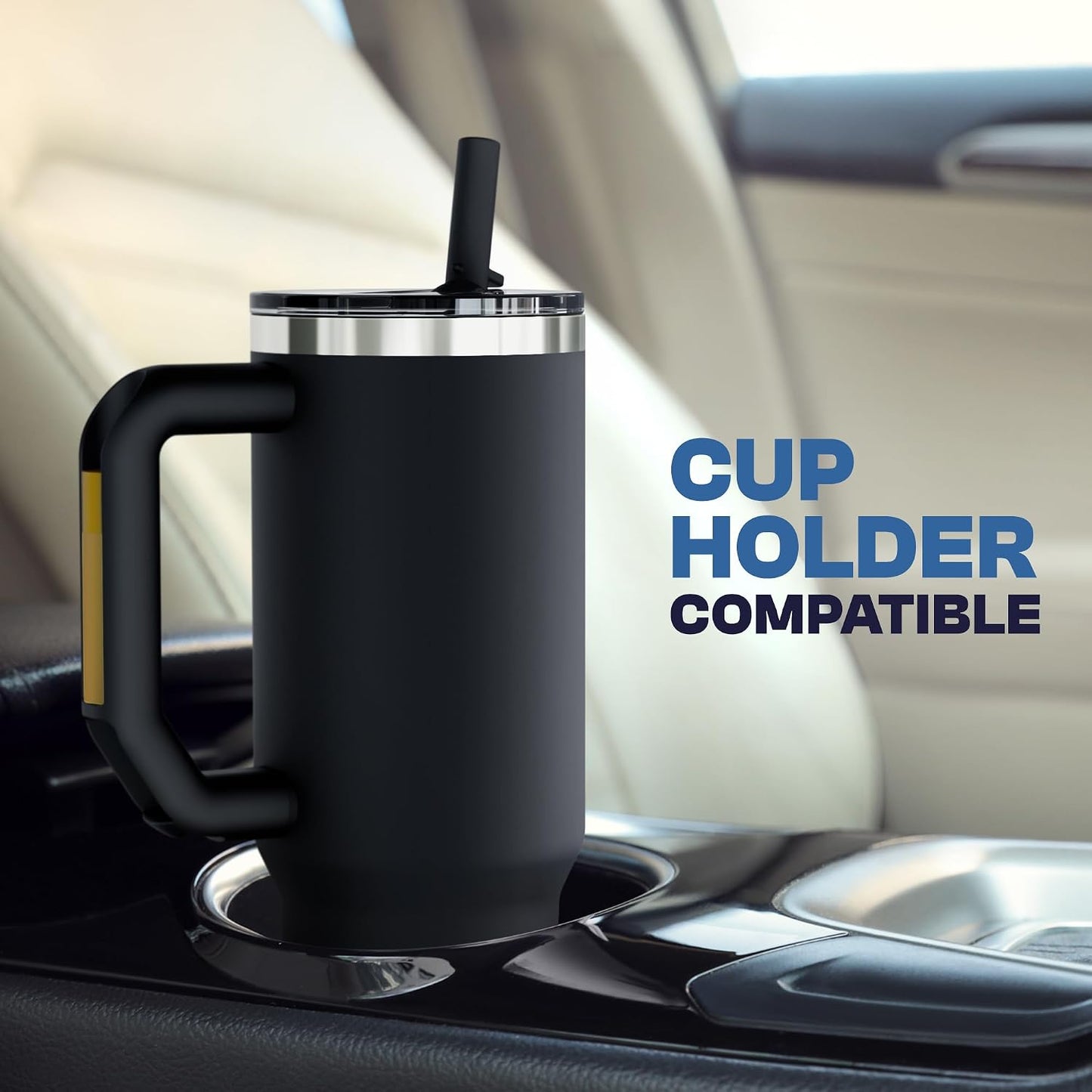 Thicc Buddy 16oz Tumbler - Insulated Stainless Steel (Cinnamon) | Double-wall vacuum insulated | Spill-proof flip lid | 18/8 premium stainless steel | Cup-holder friendly - Colors C