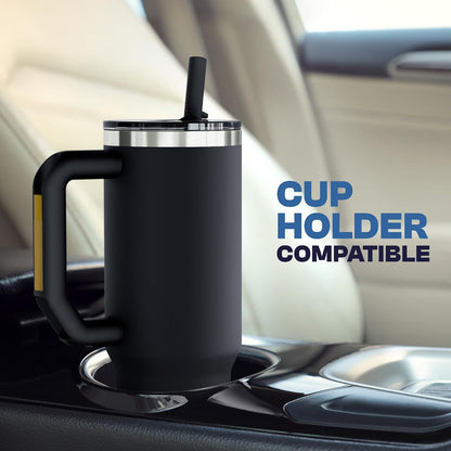 Thicc Buddy 16oz Tumbler - Insulated Stainless Steel (Cinnamon) | Double-wall vacuum insulated | Spill-proof flip lid | 18/8 premium stainless steel | Cup-holder friendly - Colors C