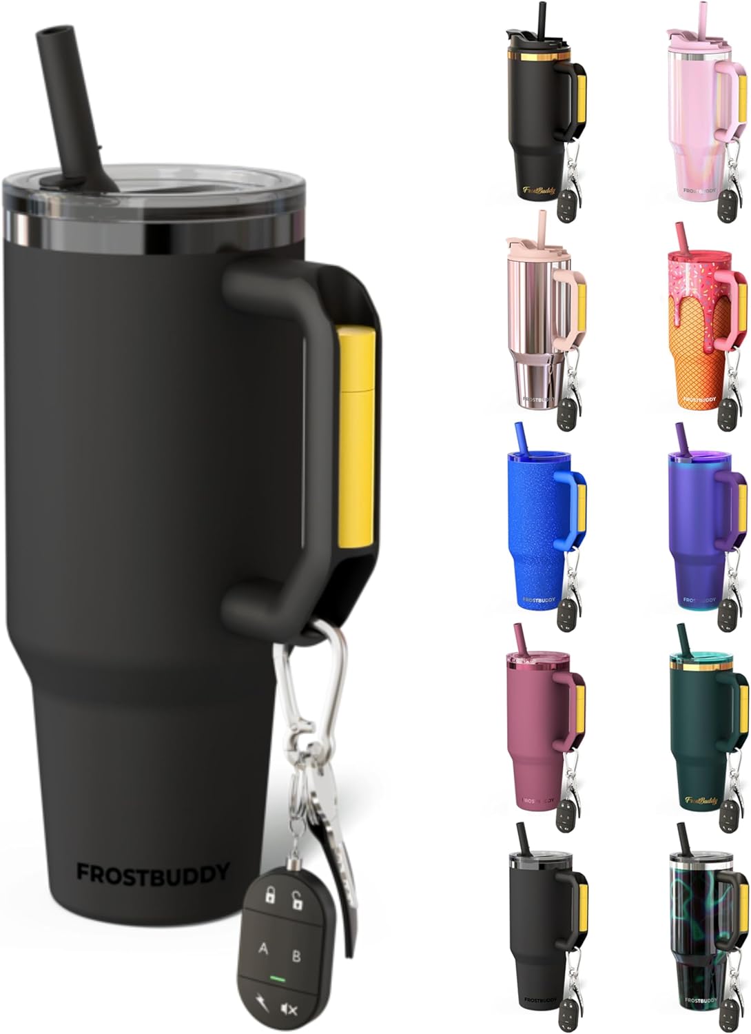 Thicc Buddy 16oz Tumbler - Insulated Stainless Steel (Cinnamon) | Double-wall vacuum insulated | Spill-proof flip lid | 18/8 premium stainless steel | Cup-holder friendly - Colors C