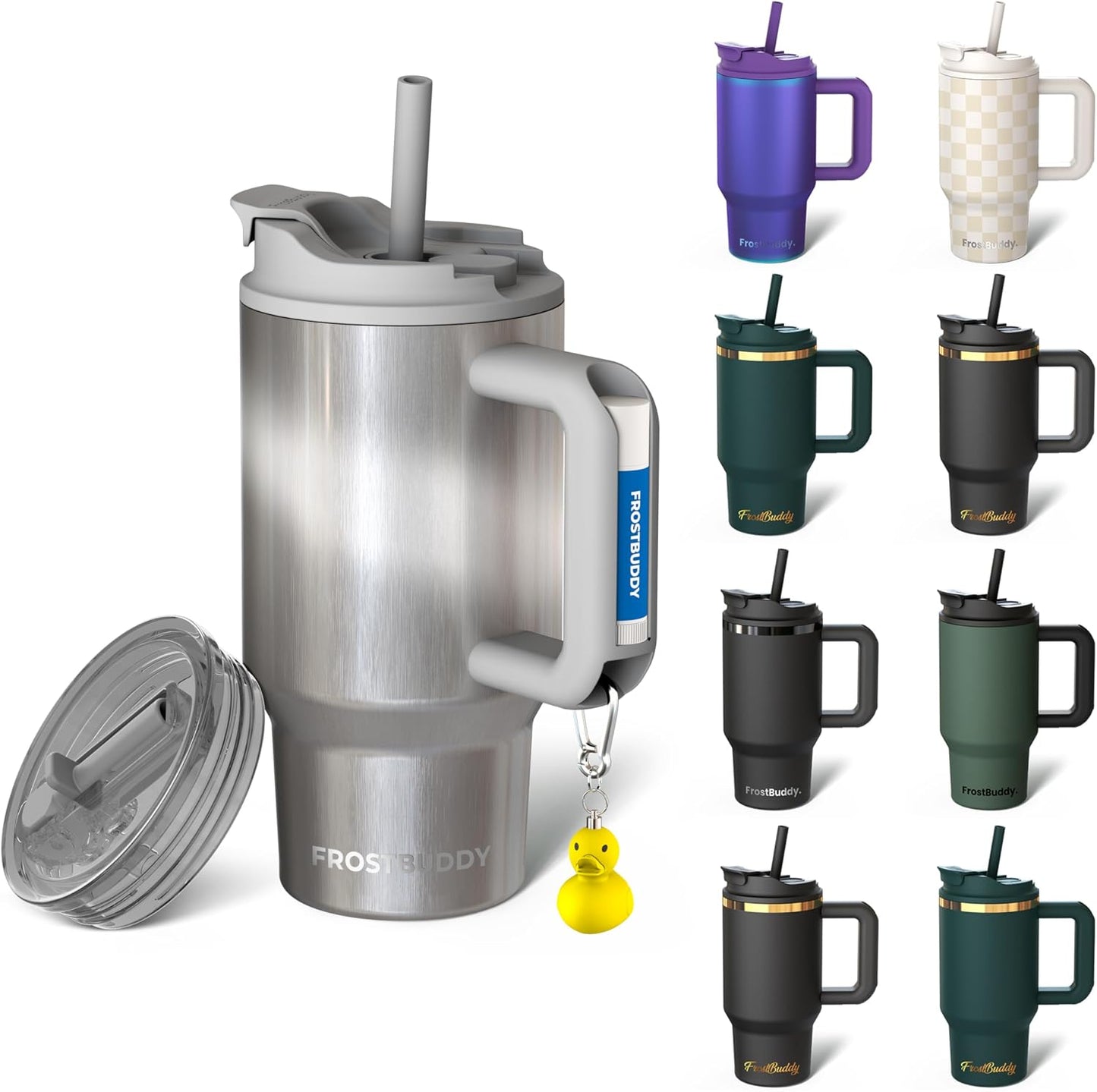 Thicc Buddy 16oz Tumbler - Insulated Stainless Steel (Cinnamon) | Double-wall vacuum insulated | Spill-proof flip lid | 18/8 premium stainless steel | Cup-holder friendly - Colors C