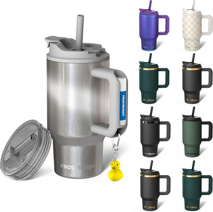 Thicc Buddy 16oz Tumbler - Insulated Stainless Steel (Cinnamon) | Double-wall vacuum insulated | Spill-proof flip lid | 18/8 premium stainless steel | Cup-holder friendly - Colors C