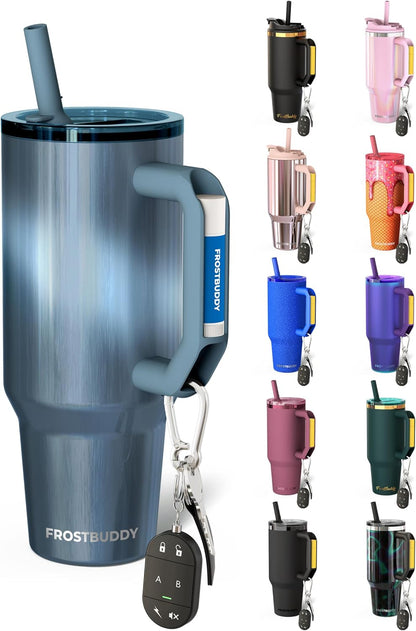 Thicc Buddy 16oz Tumbler - Insulated Stainless Steel (Cinnamon) | Double-wall vacuum insulated | Spill-proof flip lid | 18/8 premium stainless steel | Cup-holder friendly - Colors C