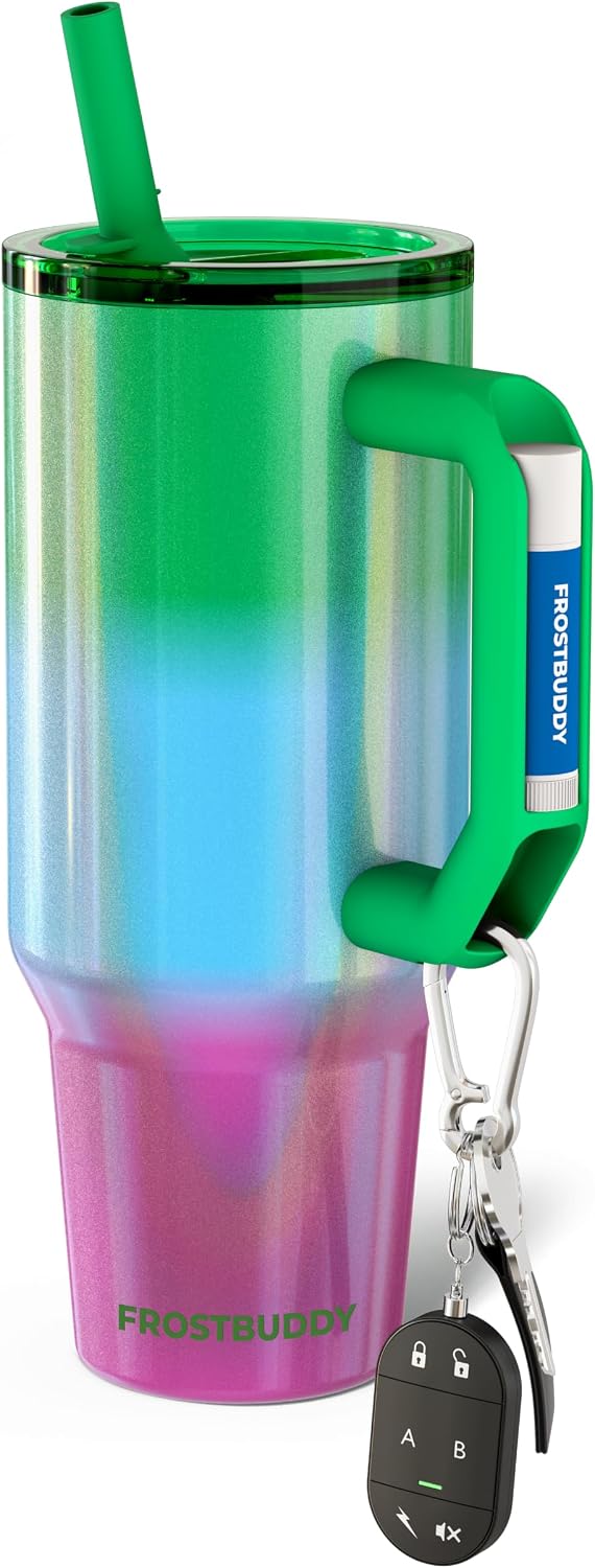 Thicc Buddy 16oz Tumbler - Insulated Stainless Steel (Cinnamon) | Double-wall vacuum insulated | Spill-proof flip lid | 18/8 premium stainless steel | Cup-holder friendly - Colors C