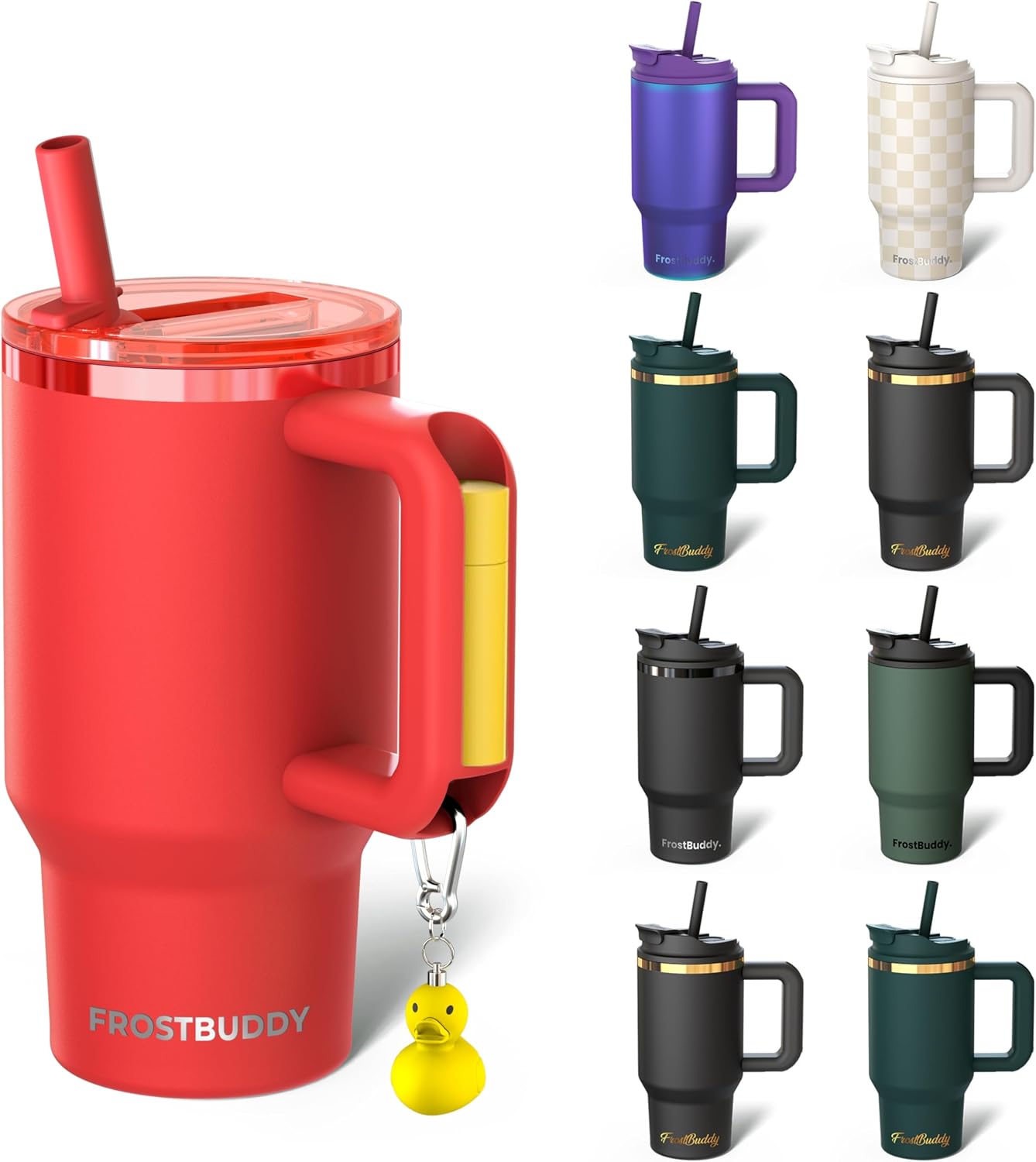 Thicc Buddy 16oz Tumbler - Insulated Stainless Steel (Cinnamon) | Double-wall vacuum insulated | Spill-proof flip lid | 18/8 premium stainless steel | Cup-holder friendly - Colors C