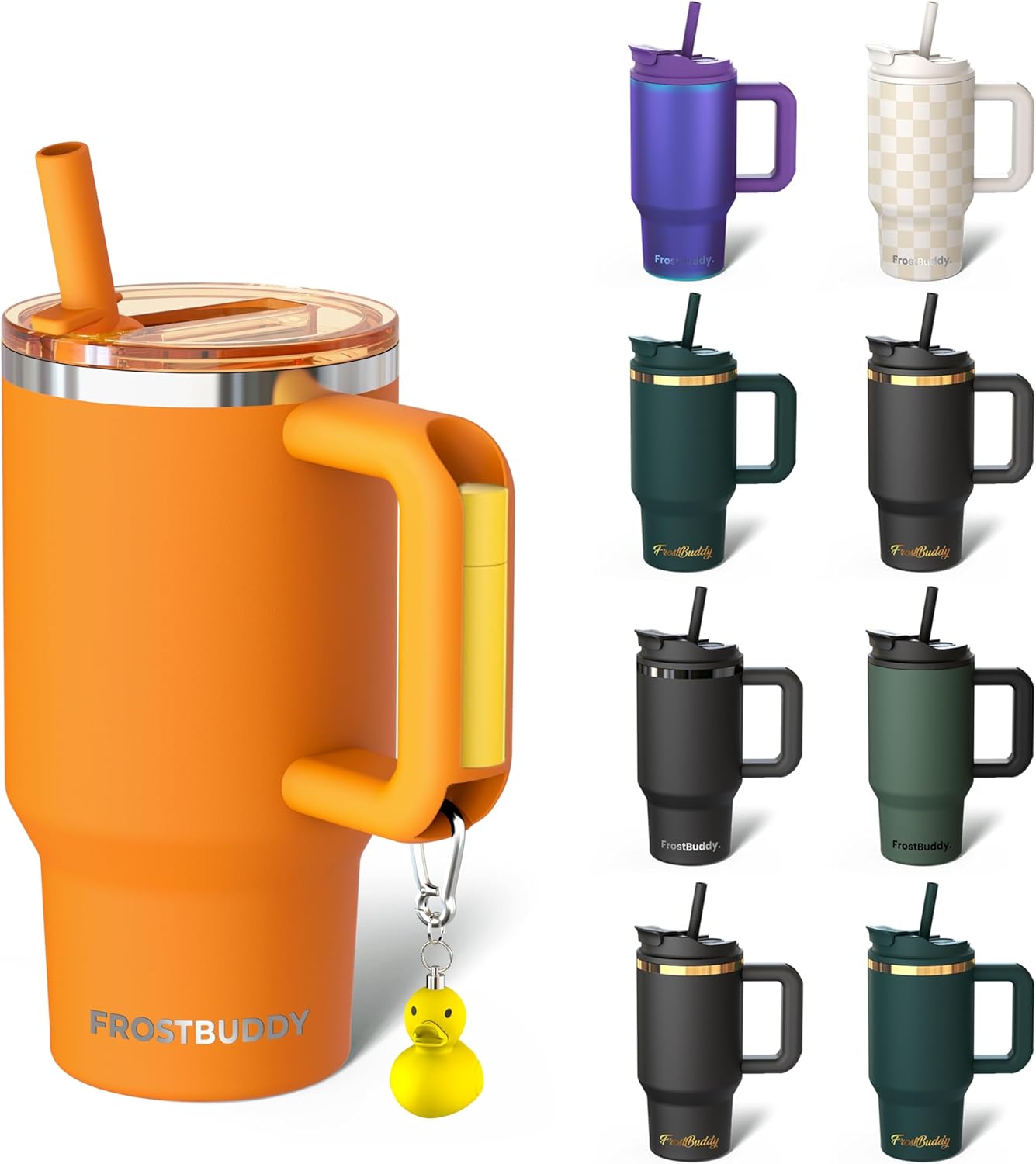 Thicc Buddy 16oz Tumbler - Insulated Stainless Steel (Cinnamon) | Double-wall vacuum insulated | Spill-proof flip lid | 18/8 premium stainless steel | Cup-holder friendly - Colors C