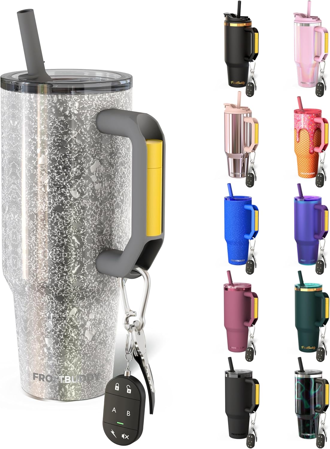 Thicc Buddy 16oz Tumbler - Insulated Stainless Steel (Cinnamon) | Double-wall vacuum insulated | Spill-proof flip lid | 18/8 premium stainless steel | Cup-holder friendly - Colors C