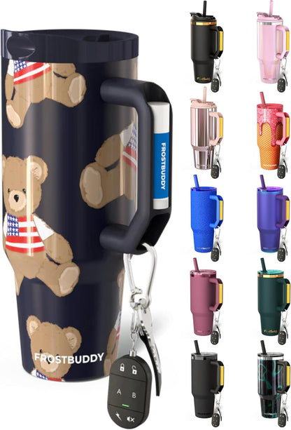Thicc Buddy 16oz Tumbler - Insulated Stainless Steel (Cinnamon) | Double-wall vacuum insulated | Spill-proof flip lid | 18/8 premium stainless steel | Cup-holder friendly - Colors C