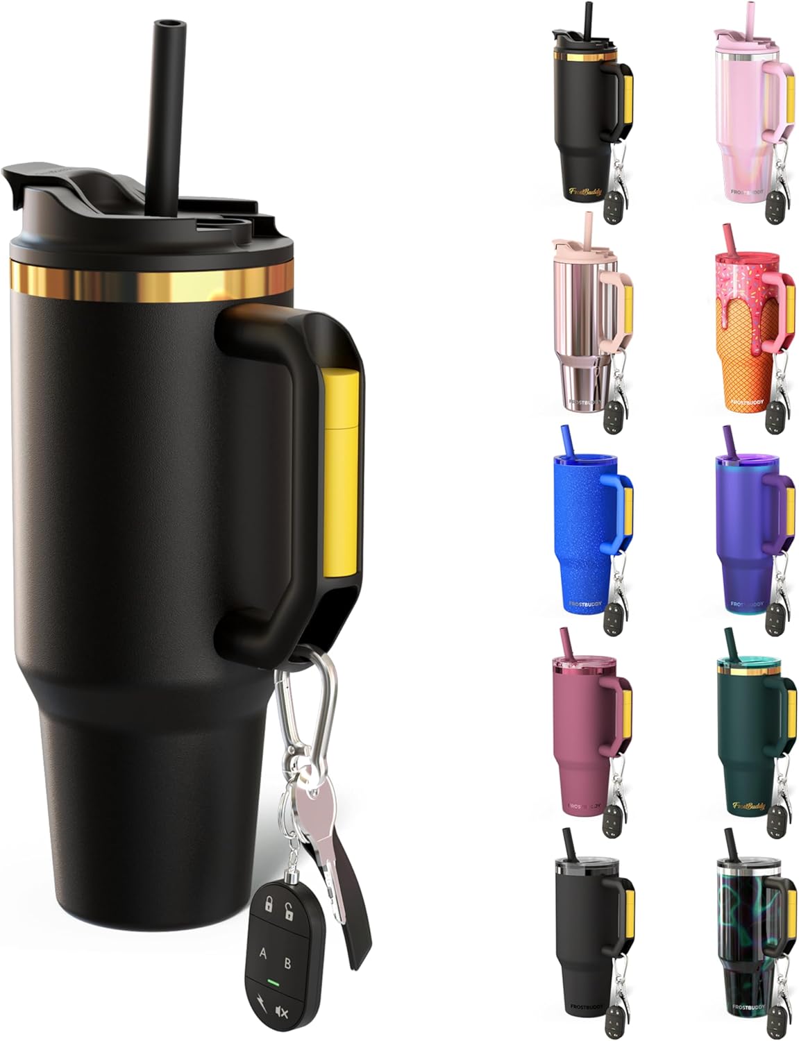Thicc Buddy 16oz Tumbler - Insulated Stainless Steel (Cinnamon) | Double-wall vacuum insulated | Spill-proof flip lid | 18/8 premium stainless steel | Cup-holder friendly - Colors C