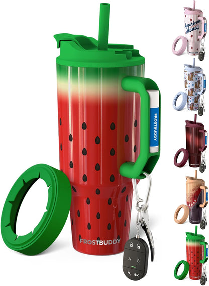 Thicc Buddy 16oz Tumbler - Insulated Stainless Steel (Cinnamon) | Double-wall vacuum insulated | Spill-proof flip lid | 18/8 premium stainless steel | Cup-holder friendly - Colors C