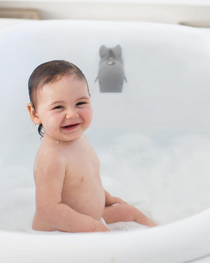 Baby Bath All-in-One Elbow Saver and Kneeler with Spout Cover, Moby Grey