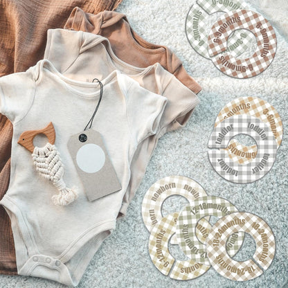 Baby Closet Dividers, 8-Piece Round Size Labels, Fits 1.5" Rod