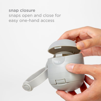 On-The-Go Dual Pacifier Holder, Baby Pacifier Case with Strap, Gray