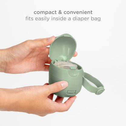 On-The-Go Dual Pacifier Holder, Baby Pacifier Case with Strap, Gray