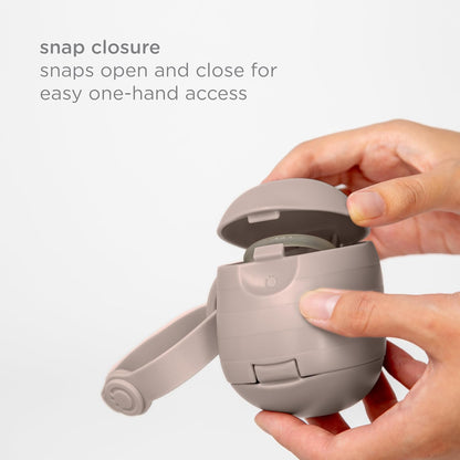 On-The-Go Dual Pacifier Holder, Baby Pacifier Case with Strap, Gray