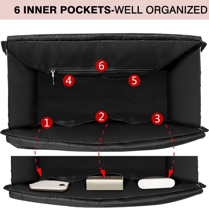 Utility Tote Bag with 24 Pockets, Large Teacher Travel Tote for Women