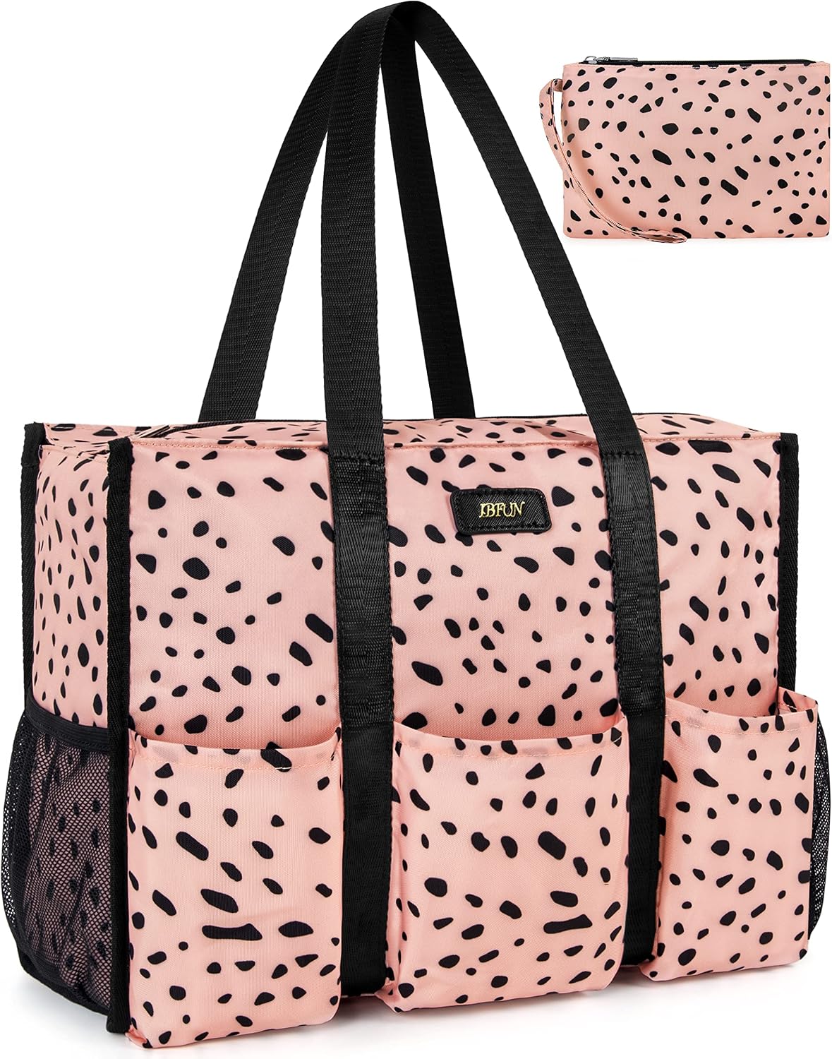 Utility Tote Bag with 24 Pockets, Large Teacher Travel Tote for Women