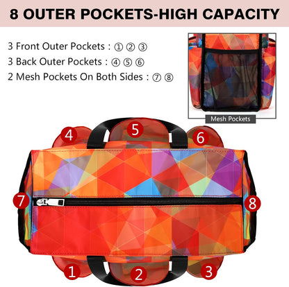 Utility Tote Bag with 24 Pockets, Large Teacher Travel Tote for Women