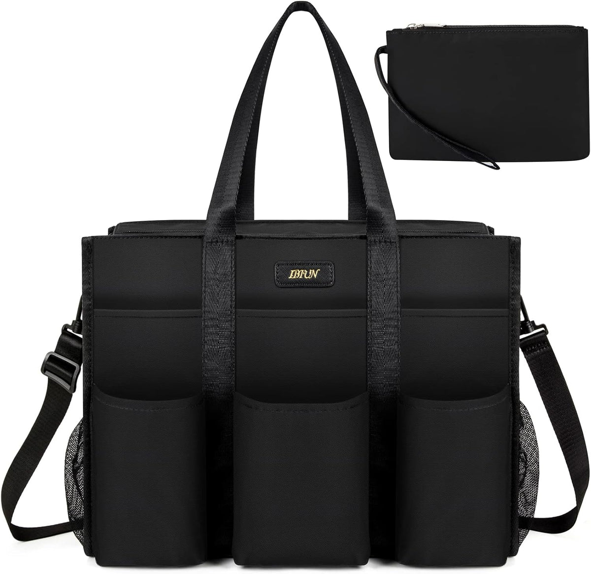 Utility Tote Bag with 24 Pockets, Large Teacher Travel Tote for Women