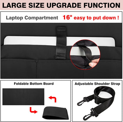 Utility Tote Bag with 24 Pockets, Large Teacher Travel Tote for Women