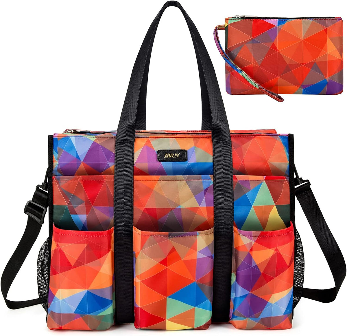 Utility Tote Bag with 24 Pockets, Large Teacher Travel Tote for Women