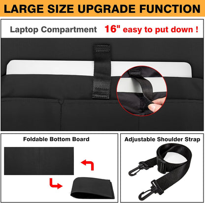 Utility Tote Bag with 24 Pockets, Large Teacher Travel Tote for Women