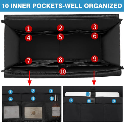 Utility Tote Bag with 24 Pockets, Large Teacher Travel Tote for Women