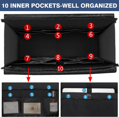 Utility Tote Bag with 24 Pockets, Large Teacher Travel Tote for Women
