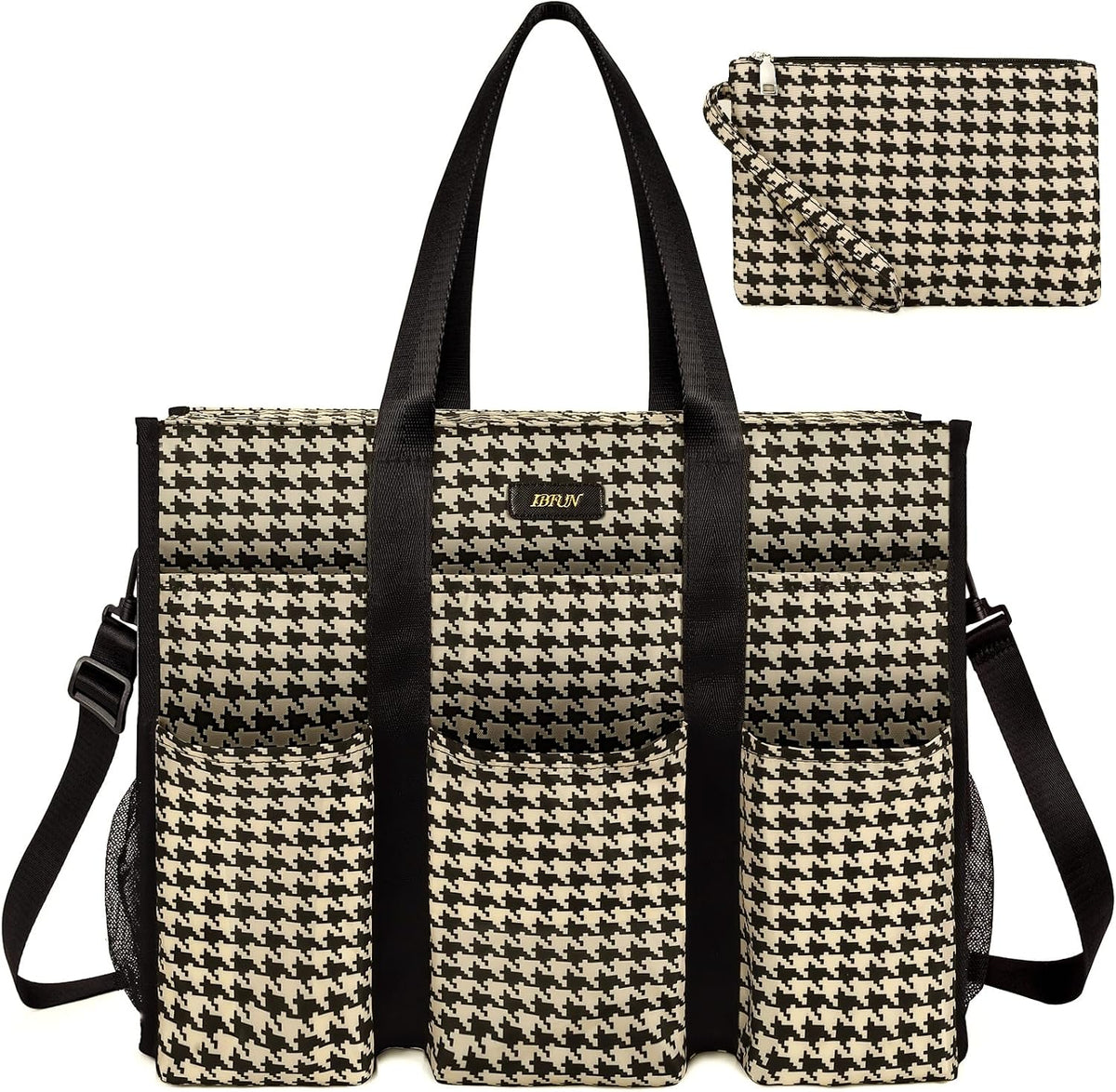 Utility Tote Bag with 24 Pockets, Large Teacher Travel Tote for Women