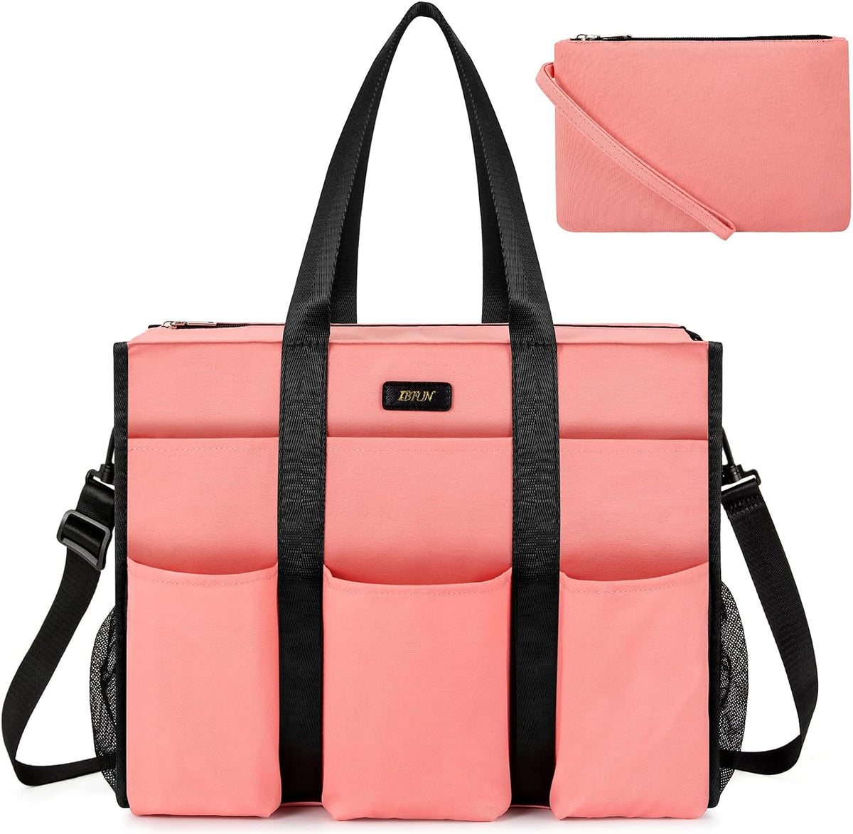 Utility Tote Bag with 24 Pockets, Large Teacher Travel Tote for Women