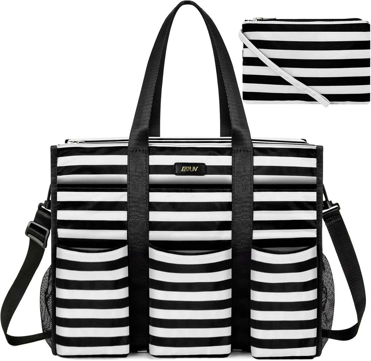 Utility Tote Bag with 24 Pockets, Large Teacher Travel Tote for Women