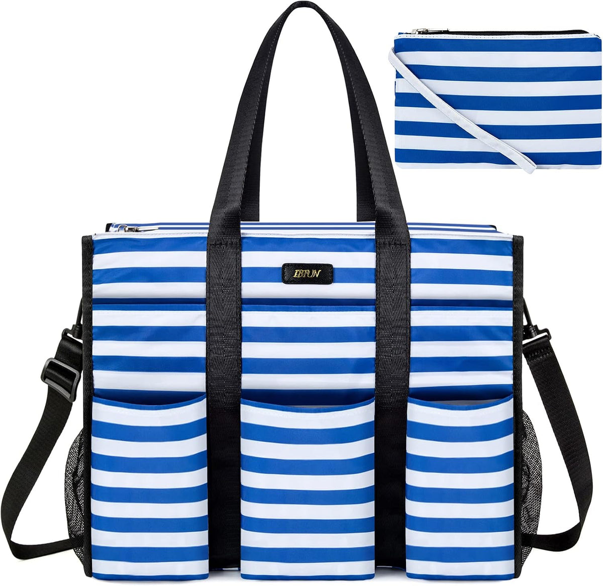 Utility Tote Bag with 24 Pockets, Large Teacher Travel Tote for Women
