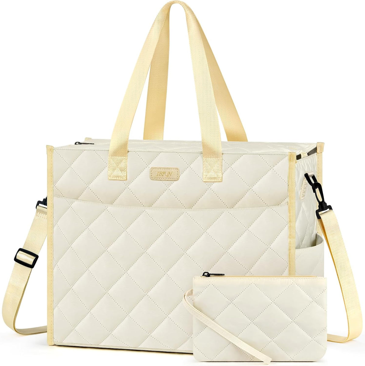 Utility Tote Bag with 24 Pockets, Large Teacher Travel Tote for Women