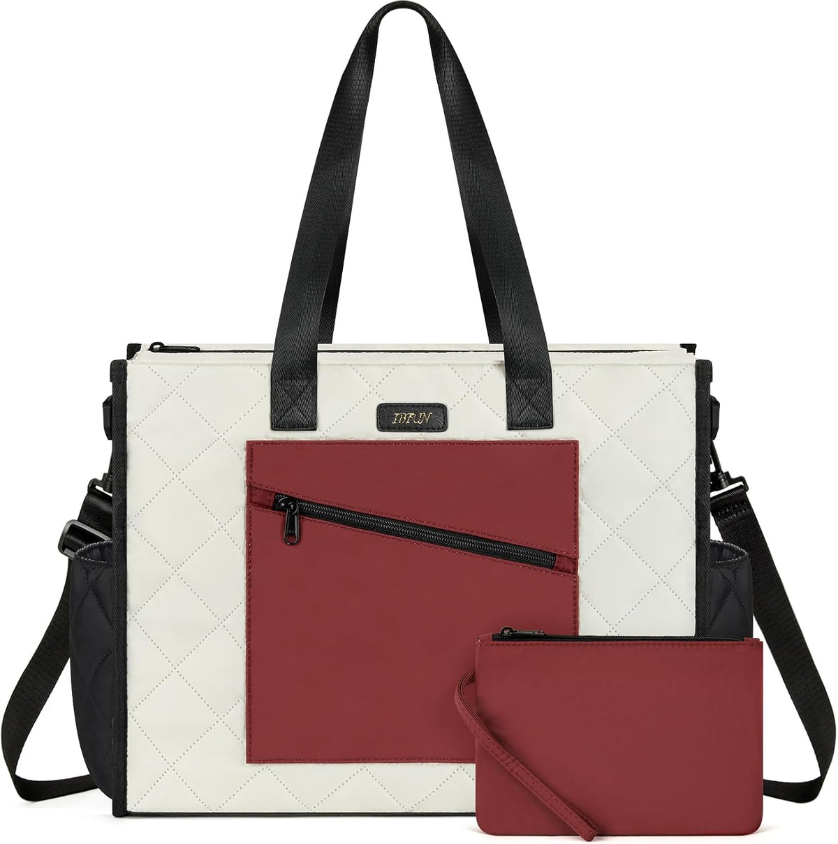 Utility Tote Bag with 24 Pockets, Large Teacher Travel Tote for Women