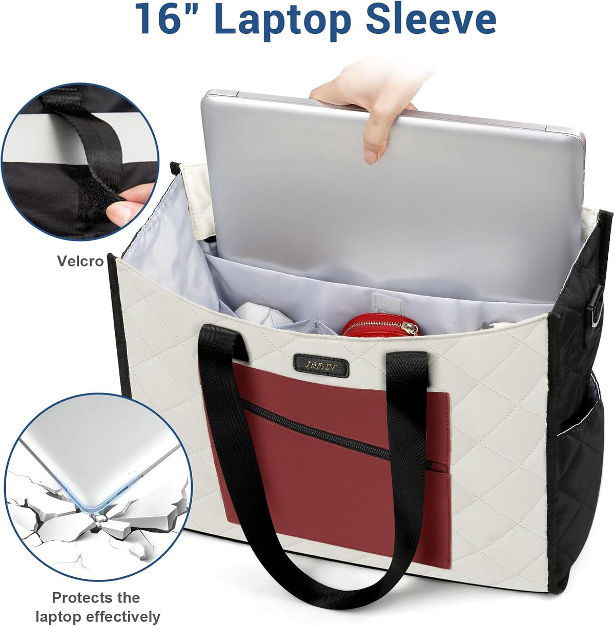 Utility Tote Bag with 24 Pockets, Large Teacher Travel Tote for Women