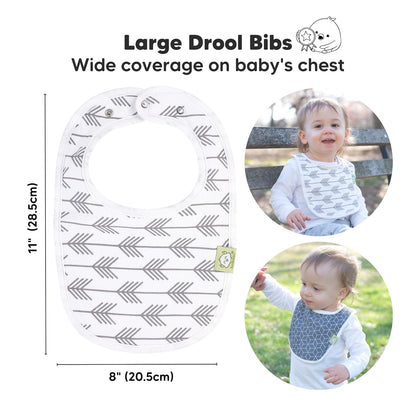 Portable Diaper Changing Pad and 8-Pack Baby Bibs for Girls & Boys - Waterproof Foldable Baby Changing Mat - Teething Baby Bibs for Boy, Girl - Travel Diaper Change Mat
