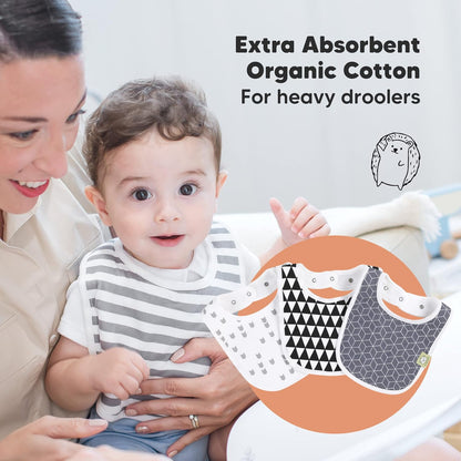 Portable Diaper Changing Pad and 8-Pack Baby Bibs for Girls & Boys - Waterproof Foldable Baby Changing Mat - Teething Baby Bibs for Boy, Girl - Travel Diaper Change Mat