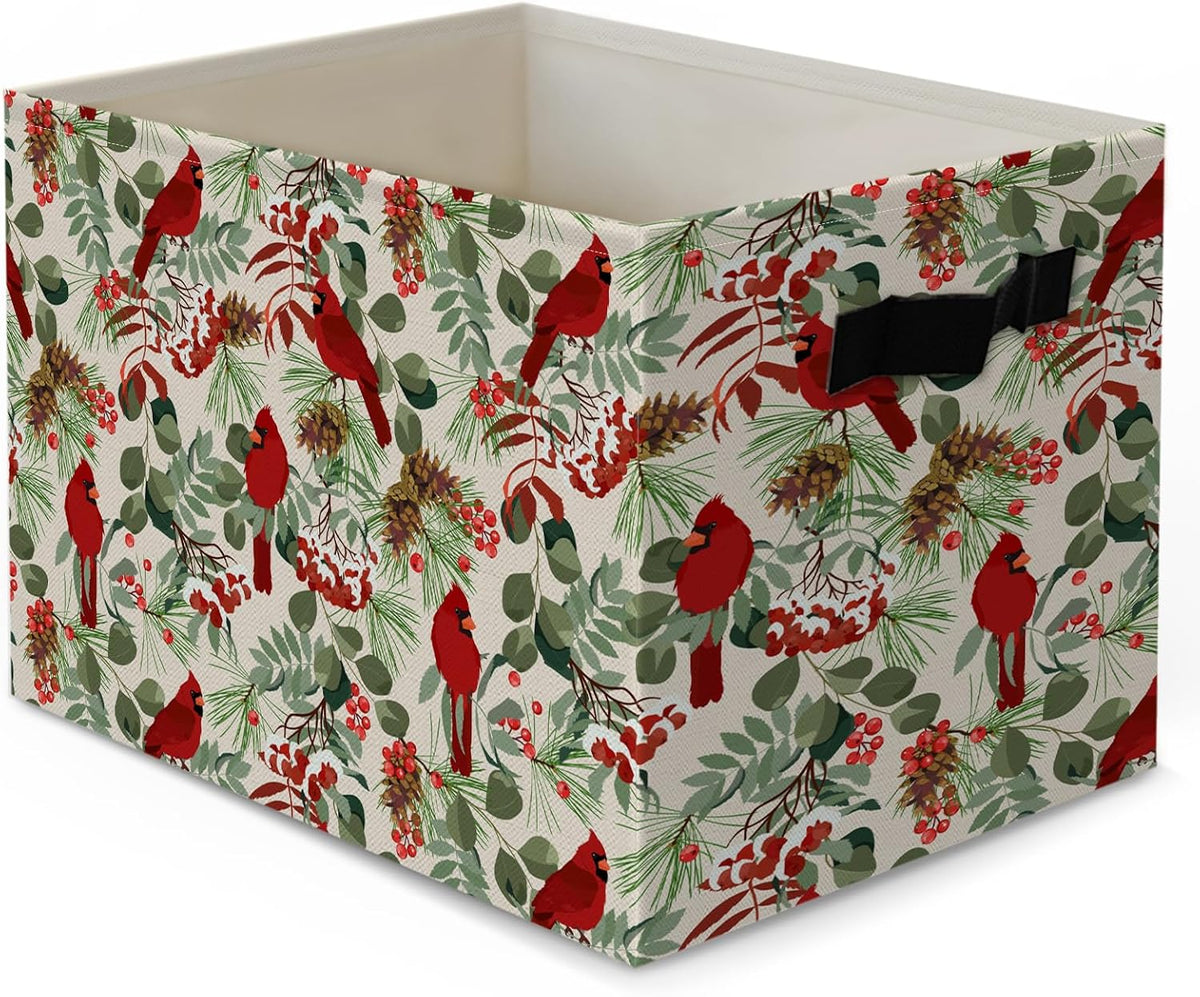 Boho Western Cowboy Storage Bins Box, Rustic Country Southwestern Cactus Bull Skull Horse Collapsible Organizer Basket with Handles for Bedroom Laundry Room Kids Nursery Clothes Toys Books