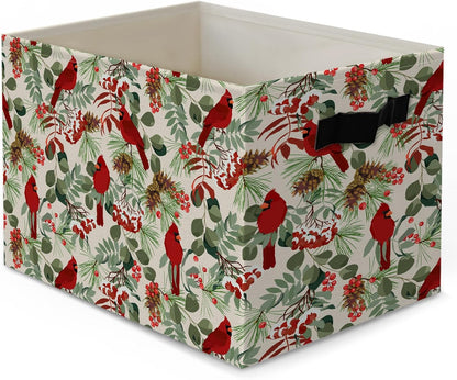Boho Western Cowboy Storage Bins Box, Rustic Country Southwestern Cactus Bull Skull Horse Collapsible Organizer Basket with Handles for Bedroom Laundry Room Kids Nursery Clothes Toys Books