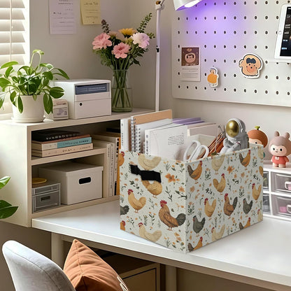 Boho Western Cowboy Storage Bins Box, Rustic Country Southwestern Cactus Bull Skull Horse Collapsible Organizer Basket with Handles for Bedroom Laundry Room Kids Nursery Clothes Toys Books