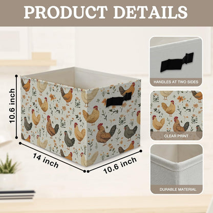 Boho Western Cowboy Storage Bins Box, Rustic Country Southwestern Cactus Bull Skull Horse Collapsible Organizer Basket with Handles for Bedroom Laundry Room Kids Nursery Clothes Toys Books