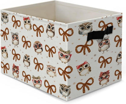 Boho Western Cowboy Storage Bins Box, Rustic Country Southwestern Cactus Bull Skull Horse Collapsible Organizer Basket with Handles for Bedroom Laundry Room Kids Nursery Clothes Toys Books