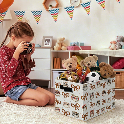 Boho Western Cowboy Storage Bins Box, Rustic Country Southwestern Cactus Bull Skull Horse Collapsible Organizer Basket with Handles for Bedroom Laundry Room Kids Nursery Clothes Toys Books