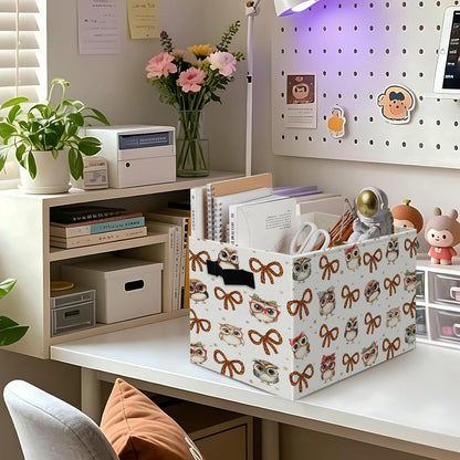 Boho Western Cowboy Storage Bins Box, Rustic Country Southwestern Cactus Bull Skull Horse Collapsible Organizer Basket with Handles for Bedroom Laundry Room Kids Nursery Clothes Toys Books