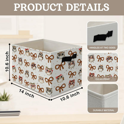 Boho Western Cowboy Storage Bins Box, Rustic Country Southwestern Cactus Bull Skull Horse Collapsible Organizer Basket with Handles for Bedroom Laundry Room Kids Nursery Clothes Toys Books