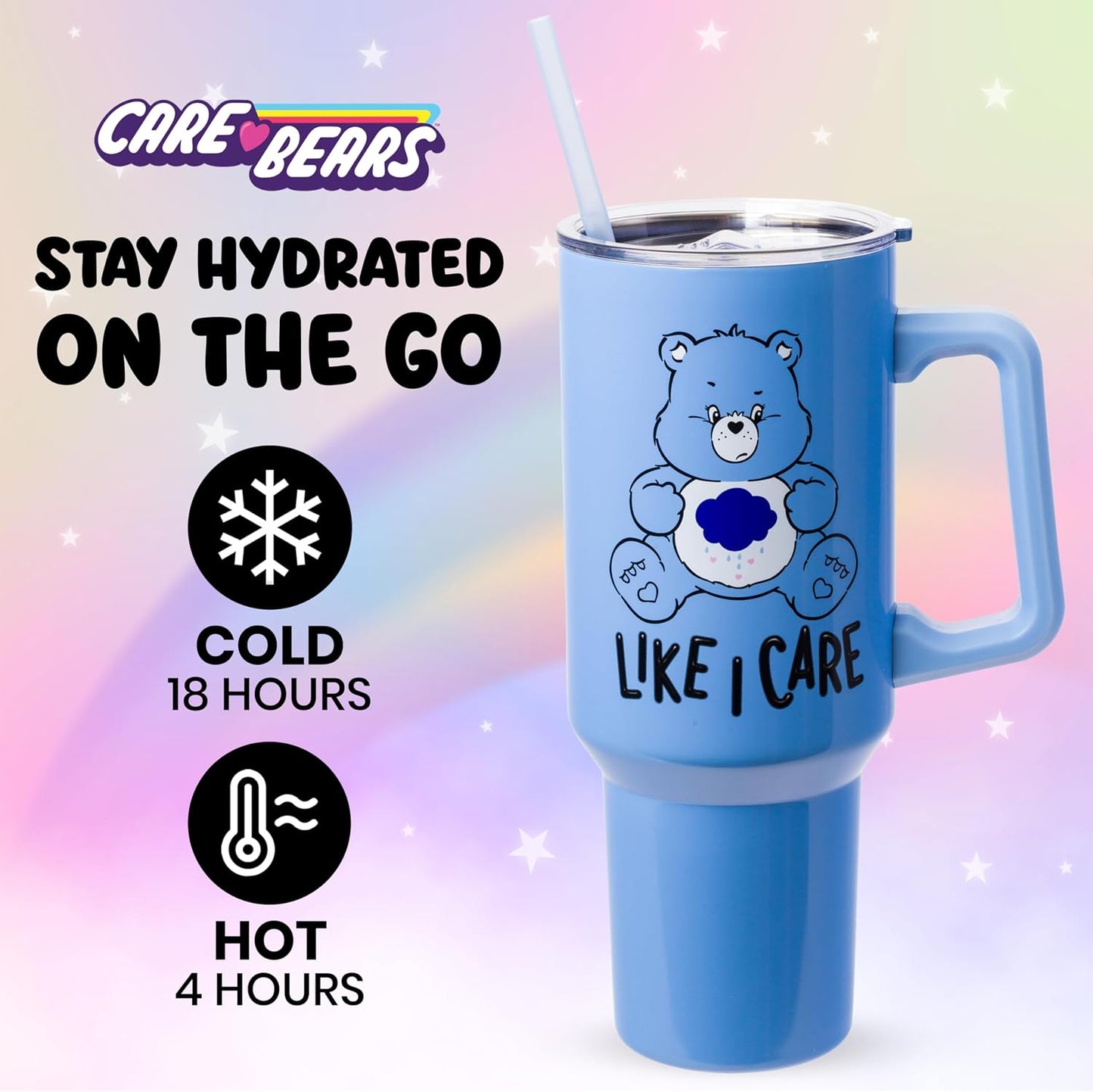 Betty Boop Core Cute Pose, Stainless Steel Tumbler, 40oz | Sitting, Hearts and Dots, Straw Cover Cap, Handle, Lid, Double Walled, Fits in Cup Holder, 1.18 Liters - Colors A