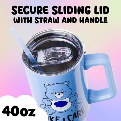 Betty Boop Core Cute Pose, Stainless Steel Tumbler, 40oz | Sitting, Hearts and Dots, Straw Cover Cap, Handle, Lid, Double Walled, Fits in Cup Holder, 1.18 Liters - Colors A