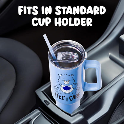Betty Boop Core Cute Pose, Stainless Steel Tumbler, 40oz | Sitting, Hearts and Dots, Straw Cover Cap, Handle, Lid, Double Walled, Fits in Cup Holder, 1.18 Liters - Colors A