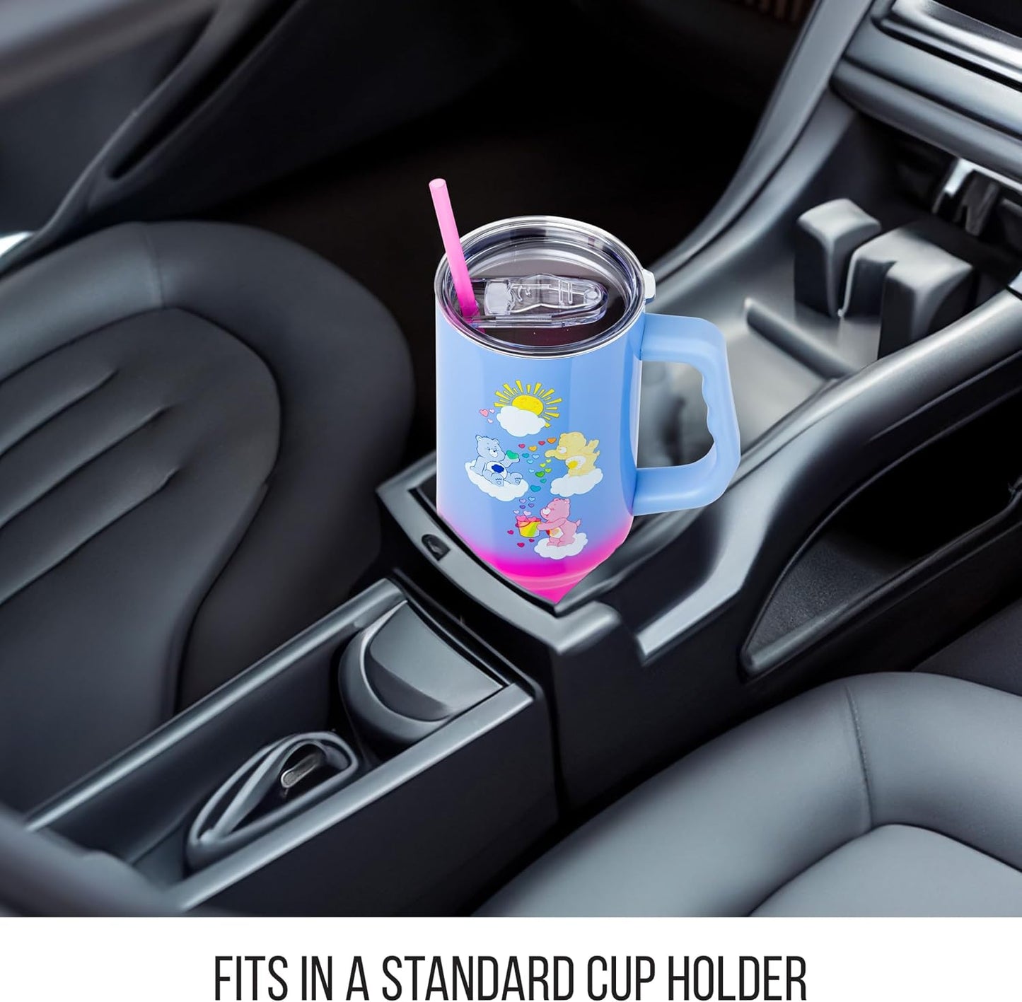 Betty Boop Core Cute Pose, Stainless Steel Tumbler, 40oz | Sitting, Hearts and Dots, Straw Cover Cap, Handle, Lid, Double Walled, Fits in Cup Holder, 1.18 Liters - Colors A