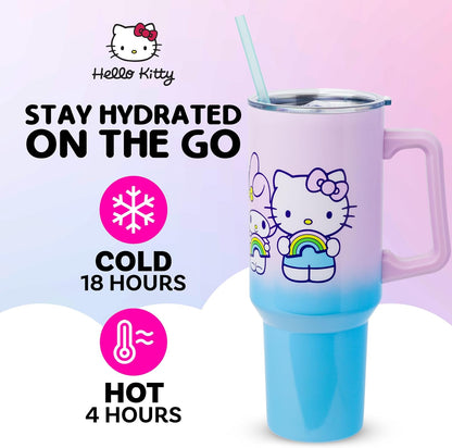 Betty Boop Core Cute Pose, Stainless Steel Tumbler, 40oz | Sitting, Hearts and Dots, Straw Cover Cap, Handle, Lid, Double Walled, Fits in Cup Holder, 1.18 Liters - Colors A