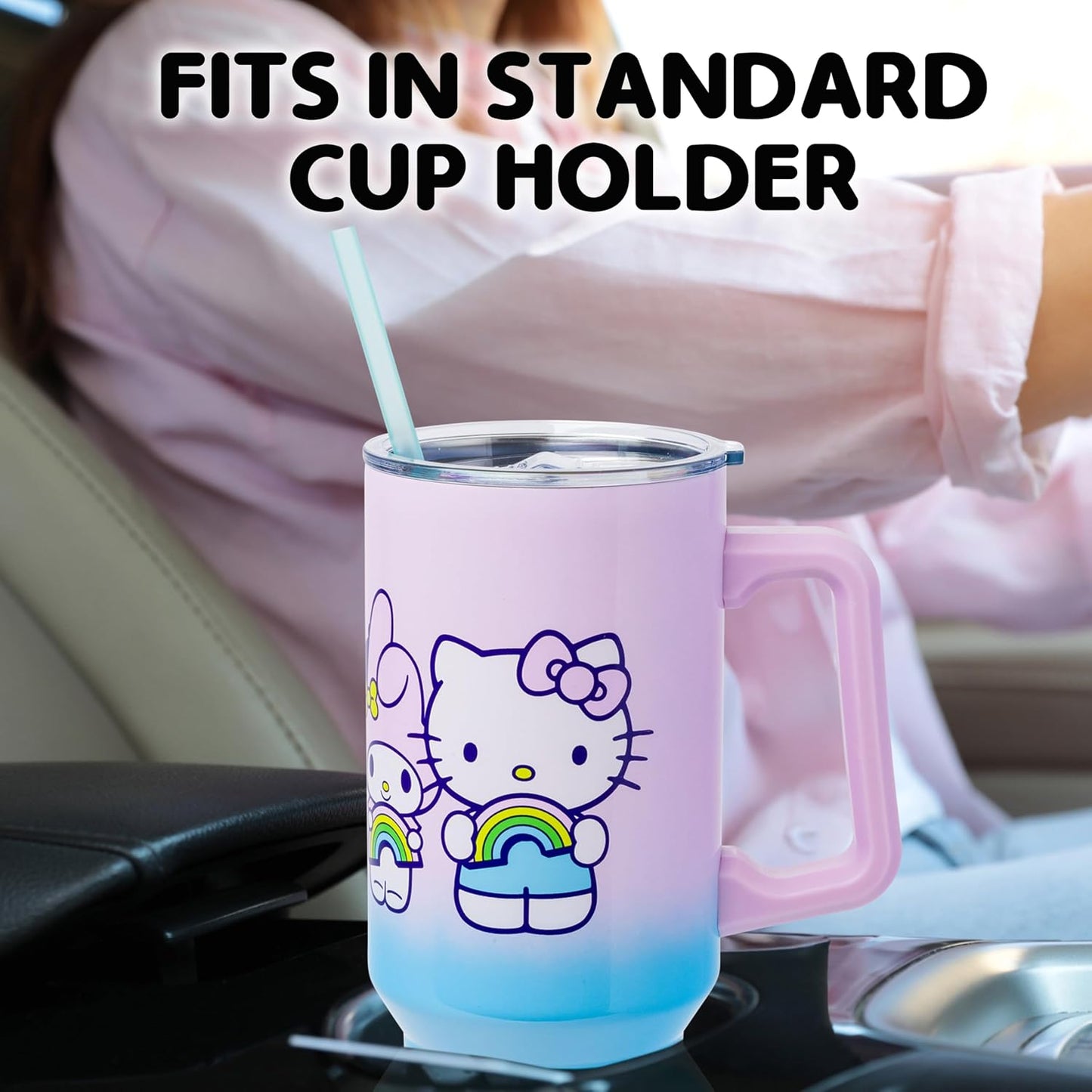 Betty Boop Core Cute Pose, Stainless Steel Tumbler, 40oz | Sitting, Hearts and Dots, Straw Cover Cap, Handle, Lid, Double Walled, Fits in Cup Holder, 1.18 Liters - Colors A